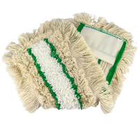 Купить насадка - моп (mop) для швабры 500х145 мм 1 плоская с карманами с зеленой полосой белая микрофибра "hunt`s" 1/50 в Москве