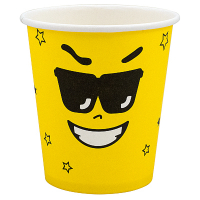 Купить стакан бумажный 250мл d80 мм 1-сл для горячих напитков emoji желтый ep 1/50/1000 в Москве