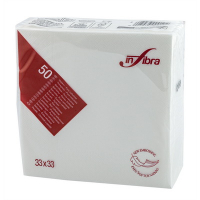 Купить салфетка бумажная 2-слойные 33х33 см 50 шт classic белая "infibra" в Москве