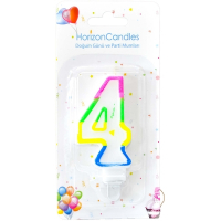 Купить свеча для торта цифра 4 разноцветная "horizon candles" 1/1, 1 шт. в Москве
