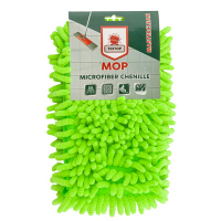 Купить насадка - моп (mop) для швабры 420х130 мм chenille плоская с карманами салатовая микрофибра "textop" в Москве