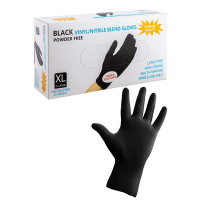 Купить перчатки одноразовые 100 шт/уп xl черные нитриловые "wally plastic" 1/10, 1 шт. в Москве