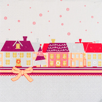 Купить салфетка бумажная 3-сл 33х33 см 20 шт домики с рисунком "papstar" в Москве