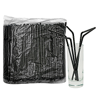 Купить соломка (трубочка) для коктейля h210d5 мм 250 шт/уп с изгибом черный pp "almin" 1//48, 1 шт. в Москве