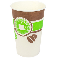 Купить стакан бумажный 400мл d90 мм 1-сл для горячих напитков чай зеленый&кофе v 1/50/800, 50 шт./упак в Москве