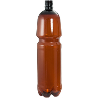 Купить бутылка пластиковая 1500мл с узким горлом без пробки с фигурным дном pet коричневый 1/50, 50 шт./упак в Москве