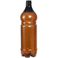 Купить бутылка пластиковая 1000мл с узким горлом без пробки с фигурным дном pet коричневый 1/60, 60 шт./упак в Москве