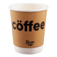 Купить стакан бумажный 250 мл d80 мм 2-сл 25 шт coffee для горячих напитков крафт "boomcup" в Москве