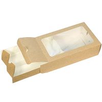 Купить коробка для пирожных дхшхв 180х110х55 мм с окном картон крафт gdc 1/50/300 в Москве