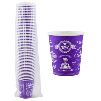 Купить стакан бумажный 250мл d80 мм 1-сл для горячих напитков gurmanoff фиолетовый ep 1/50/1000, 50 шт./упак в Москве