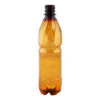 Купить бутылка пластиковая 500 мл пивная с узким горлом круглая коричневая pet с пробкой "мп" 1/100, 100 шт./упак в Москве