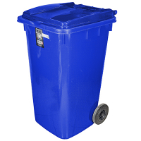 Купить бак мусорный прямоугольный 240л дхшхв 730х580х1050 мм на колесах пластик синий bora 1/3 в Москве