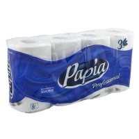 Бумага туалетная 3-сл 16,8 м/рул 160 лист/рул PAPIA PROF 8рулонов с тиснением и перфорацией БЕЛАЯ ЦЕЛЛЮЛОЗА "PAPIA" Купить бумага туалетная 3-сл 16,8 м/рул 160 лист/рул papia prof 8рулонов с тиснением и перфорацией белая целлюлоза "papia" в Москве