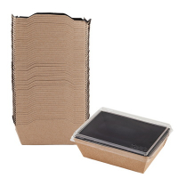 Купить упаковка 400мл дхшхв 145х95х45мм 50шт opsalad с прозрачной крышкой крафт черное дно "osq" в Москве