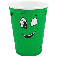 Купить стакан бумажный 350мл d90 мм 1-сл для горячих напитков emoji зеленый ep 1/50/1000, 50 шт./упак в Москве