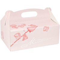 Купить коробка для пирожных дхшхв 230х160х90 мм картон розовая papstar 1/15/150, 15 шт./упак в Москве