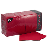Купить салфетка бумажная красная 33х33 см 3-слойные 250 шт/уп papstar 1/4, 1 шт. в Москве