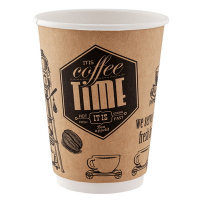 Купить стакан бумажный 350мл d90 мм 2-сл для горячих напитков кофе тайм v 1/25/400, 25 шт./упак в Москве