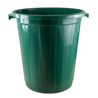 Купить бак мусорный 75л круглый зеленый пластик без крышки "пластхозторг" / в Москве