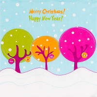 Купить салфетка бумажная 33х33 см 3 -сл 20 шт/уп снежные деревья papstar в Москве