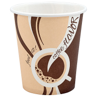 Купить стакан бумажный 250мл d80 мм 1-сл для горячих напитков coffee flavor ep 1/50/1000, 50 шт./упак в Москве