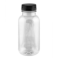 Купить бутылка пластиковая 300 мл смузи с широким горлом бочонок прозрачная pet с пробкой "мп" 1/150 в Москве