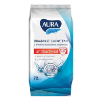 Салфетка влажная 72 шт/уп AURA с антибактериальным эффектом KK 1/12, 1 шт. Купить салфетка влажная 72 шт/уп aura с антибактериальным эффектом kk 1/12, 1 шт. в Москве