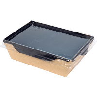 Упаковка бумажная 400мл ДхШхВ 145х95х45мм OPSALAD с прозрачной крышкой КРАФТ черное дно "OSQ", 50 шт./упак Купить упаковка бумажная 400мл дхшхв 145х95х45мм opsalad с прозрачной крышкой крафт черное дно "osq", 50 шт./упак в Москве