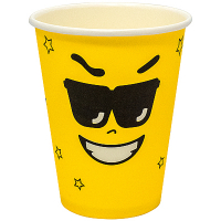 Купить стакан бумажный 350мл d90 мм 1-сл для горячих напитков emoji желтый ep 1/50/1000, 50 шт./упак в Москве