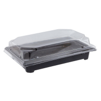 Купить упаковка для суши и роллов 188х133х29 мм 500 шт черная с прозрачной крышкой ps "nn" в Москве