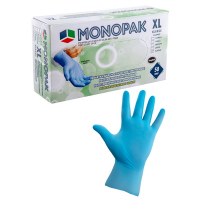 Купить перчатки одноразовые 50 пар/уп xl неопудренные голубые нитриловые "monopak" 1/20 в Москве