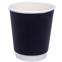 Купить стакан бумажный 450мл d90 мм 2-сл для горячих напитков черный fc 1/25/500, 25 шт./упак в Москве