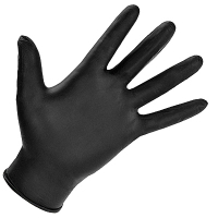 Купить перчатки одноразовые 100 шт xs неопудренные черные нитрил коробка "benovy" в Москве