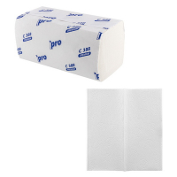 Купить полотенце бумажное листовое 3-сл 220х210 мм 180 лист/пачке v-сложения с тиснением белое "protissue" в Москве