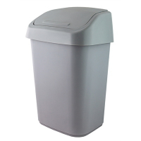 Купить контейнер мусорный прямоугольный 10 л маленький с качающейся крышкой серый пластиковый "proff" 1/6, 1 шт. в Москве