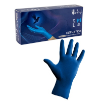 Купить перчатки одноразовые 50 шт/уп high risk l неопудренные синие латексные "libry" 1/10, 1 шт. в Москве