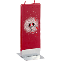 Купить свеча плоская 60х7х150 мм снегири на рябине прямоугольная красная на подставке "flatyz" 1/7/56, 1 шт. в Москве