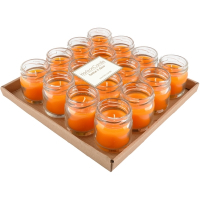 Купить свеча в стекле h45d50 мм 16 шт/уп оранжевая апельсин "horizon candles" 1/8, 1 шт. в Москве