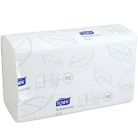 Купить полотенце бумажное листовое 2-сл 136 лист/уп 212х340 мм multifold-сложения tork h2 advanced белое sca 1/21, 1 шт. в Москве