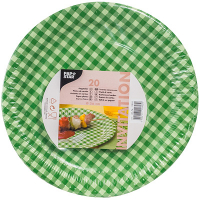 Купить тарелка бумажная d260 мм с дизайном клетка зеленая картон papstar 1/20/360 в Москве
