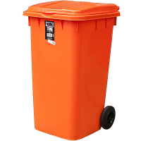 Купить бак мусорный прямоугольный 240л дхшхв 730х580х1050 мм на колесах пластик оранжевый bora 1/3, 1 шт. в Москве