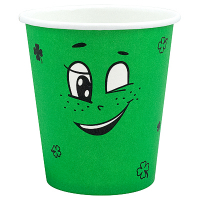 Купить стакан бумажный 250мл d80 мм 1-сл для горячих напитков emoji зеленый ep 1/50/1000, 50 шт./упак в Москве
