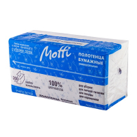 Купить полотенце бумажное листовое 2-сл 225х225 мм 200 лист/уп v -сложения белое в упаковке-диспенсере "motti" 1/20, 1 шт. в Москве