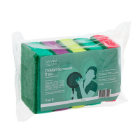 Купить губка для мытья посуды универсальная 100х70х14 мм 5 шт/уп с зелёным абразивом поролон "almin" 1/50, 1 шт. в Москве
