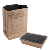 Купить упаковка 800мл дхшхв 186х106х55мм 50шт opsalad с прозрачной крышкой крафт черное дно "osq" в Москве