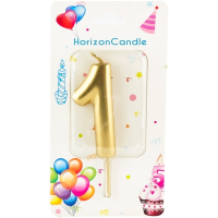 Купить свеча для торта цифра 1 металлик "horizon candles" в Москве