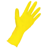 Купить перчатки хозяйственные s желтые латексные "dr.clean" 1/12/240 в Москве