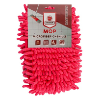 Купить насадка - моп (mop) для швабры 420х130 мм chenille плоская с карманами красная микрофибра "textop" в Москве