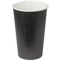 Купить стакан бумажный 400мл d90 мм 1-сл для горячих напитков черный v 1/50/800, 50 шт./упак в Москве