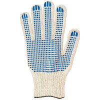 Купить перчатки рабочие 4 нити с пвх (волна) хб белые 1/10, 10 шт./упак в Москве
